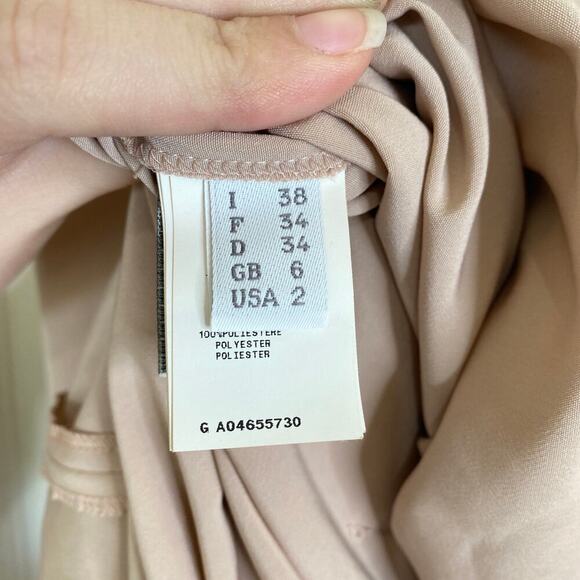 ALBERTA FERRETTI Pink Nude Shift Dress Long Sleeve Simple Office Size 2 - Picture 6 of 9